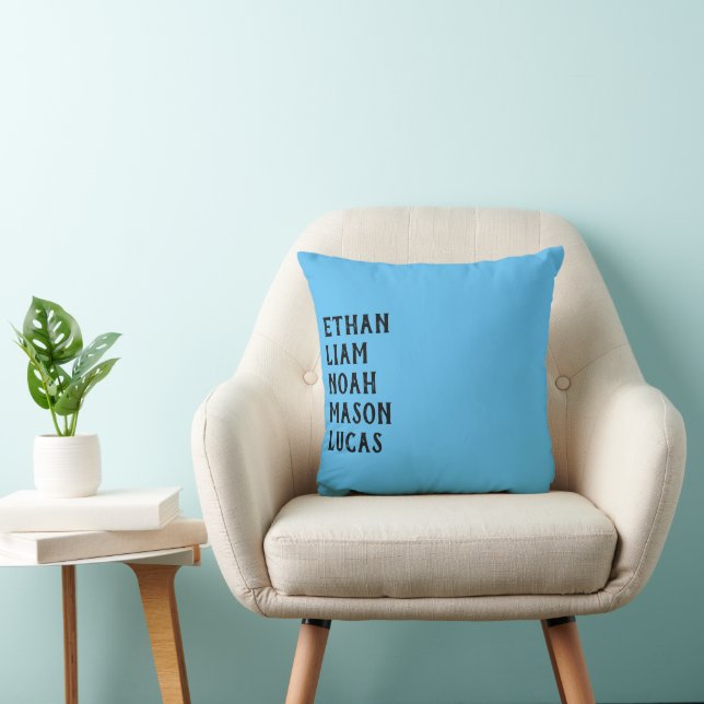 Aangepaste naam verticale minimale tekst ontwerp kussen (Stoel)