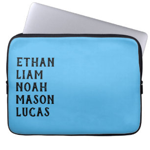 Aangepaste naam verticale minimale tekst ontwerp laptop sleeve