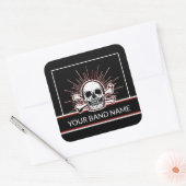 Aangepaste naam Verzogen Botten Rol en Rol Vierkante Sticker (Envelop)