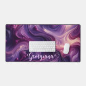Aangepaste naam Vibrant Paarse gegoten verffect Bureaumat (Keyboard & Muis)