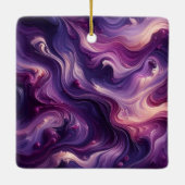 Aangepaste naam Vibrant Paarse gegoten verffect Keramisch Ornament (Achterkant)