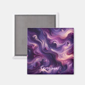 Aangepaste naam Vibrant Paarse gegoten verffect Magneet (Voorkant / Achterkant)