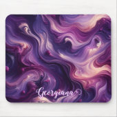 Aangepaste naam Vibrant Paarse gegoten verffect Muismat (Voorkant)