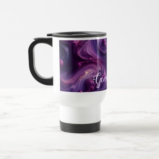 Aangepaste naam Vibrant Paarse gegoten verffect Reisbeker (Links)