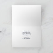 Aangepaste naam vierde werkjubileum zeeblauwe goud kaart (Binnen)