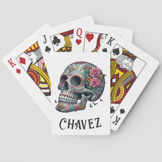 Aangepaste Naam Viering van Leven en Dood Pokerkaarten (Achterkant)