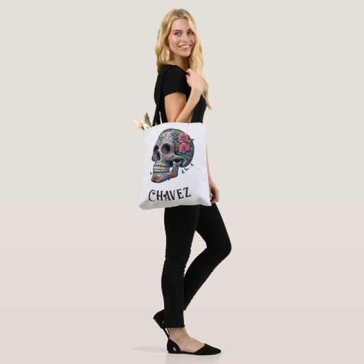 Aangepaste Naam Viering van Leven en Dood Tote Bag (Op model)