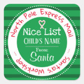 Aangepaste naam vierkant bij aangename lijst Noord Vierkante Sticker (Voorkant)