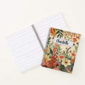 Aangepaste naam vintage bloempatroon notitieboek (Binnen)