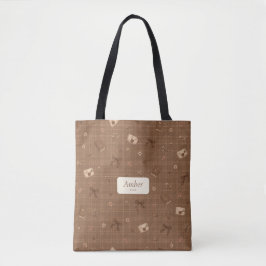 Aangepaste naam Vintage Cute Boekenlezers Cadeau Tote Bag