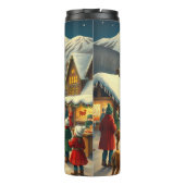 Aangepaste naam Vintage Kerst Illustratie Thermosbeker (Achterkant)