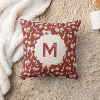Aangepaste naam vintage lint en strikken (crème ro kussen