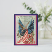 Aangepaste naam vintage Veteranendag patriottische Briefkaart (Staand voorkant)