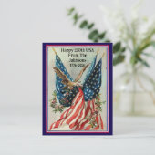 Aangepaste naam vintage vierde juli patriottische  briefkaart (Staand voorkant)