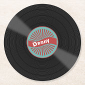 Aangepaste naam vinylrecord ronde kartonnen onderzetter (Voorkant)