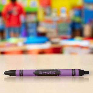 Aangepaste naam Violet Paarse Crayon Black Ink Pen