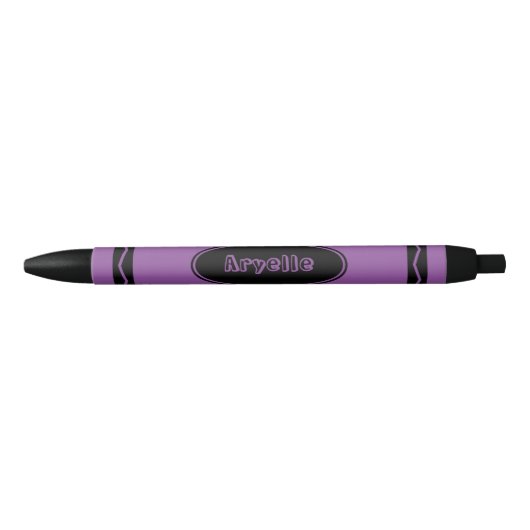 Aangepaste naam Violet Paarse Crayon Black Ink Pen (Voorkant)