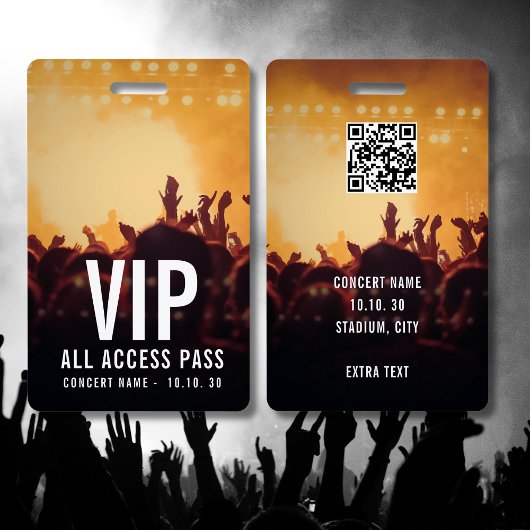 Aangepaste naam VIP All Access Pas Concert Badge