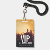 Aangepaste naam VIP All Access Pas Concert Badge (Voorzijde met lanyard)