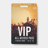 Aangepaste naam VIP All Access Pas Concert Badge (Voorzijde)