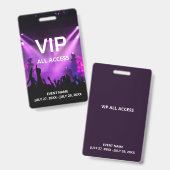 Aangepaste naam VIP All Access Pass Badge (Voor- en achterkant)