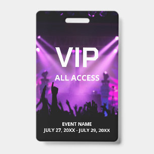 Aangepaste naam VIP All Access Pass Badge