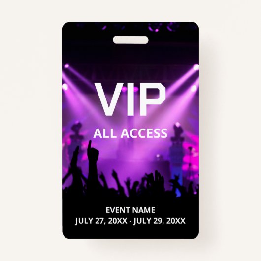 Aangepaste naam VIP All Access Pass Badge (Voorkant)