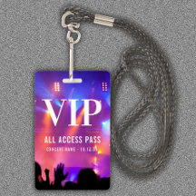 Aangepaste naam VIP All Access Pass Concert