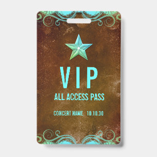 Aangepaste naam VIP Alle toegangspasjesconcertbadg Badge