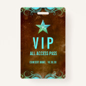 Aangepaste naam VIP Alle toegangspasjesconcertbadg Badge (Voorkant)