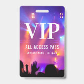 Aangepaste naam VIP Alle toegangspassingsconcerten Badge (Voorzijde)