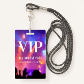 Aangepaste naam VIP Alle toegangspassingsconcerten Badge (Voorkant met draagriem)