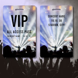 Aangepaste naam VIP Alle toegangspassingsconcerten Badge