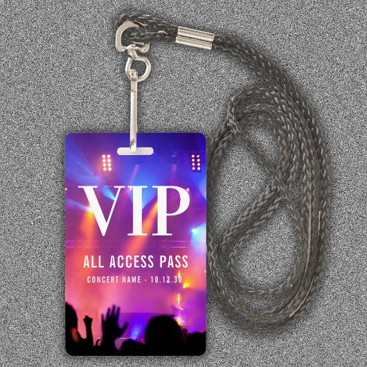 Aangepaste naam VIP Alle toegangspassingsconcerten Badge