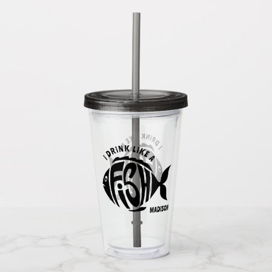 Aangepaste naam Vis Acryl Drinkbeker (Voorkant)