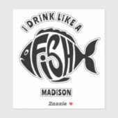 Aangepaste naam Vis Sticker (Vel)