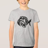 Aangepaste naam Vis Tri-Blend Shirt (Voorkant)