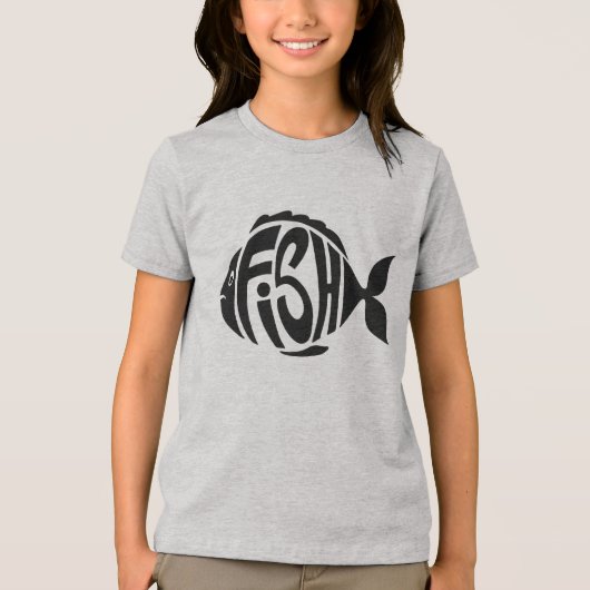 Aangepaste naam Vis Tri-Blend Shirt (Voorkant)