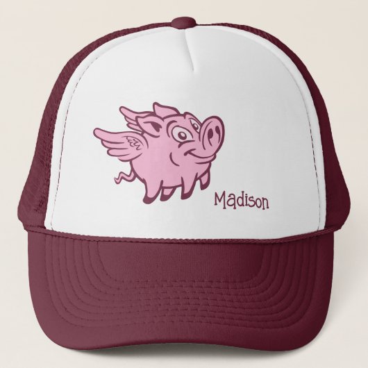Aangepaste naam Vliegend varken Trucker Pet (Voorkant)