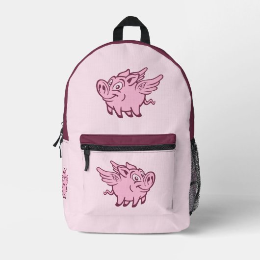 Aangepaste naam Vliegende varkens Bedrukte Rugzak (Voorkant)