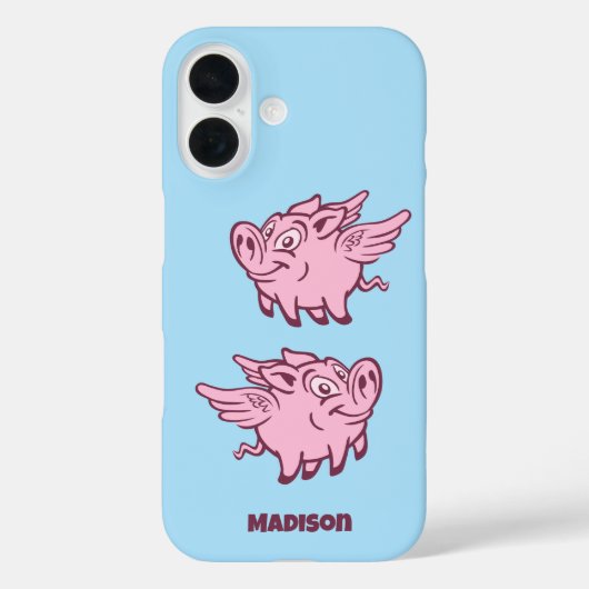Aangepaste naam Vliegende varkens Case-Mate iPhone Case (Achterkant)