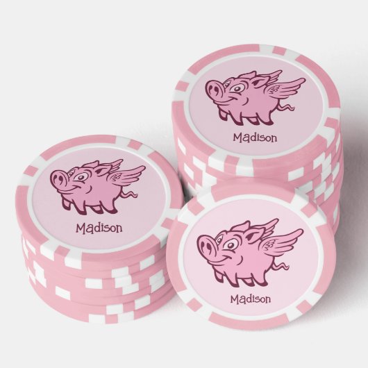 Aangepaste naam Vliegende varkens Poker Chips (Opstapeling)