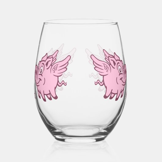 Aangepaste naam Vliegende varkens Wijnglas Zonder Voet (Rechts)