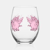 Aangepaste naam Vliegende varkens Wijnglas Zonder Voet (Links)
