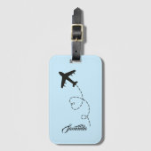 Aangepaste naam Vliegtuig Bestemming Reizen bruids Bagagelabel (Voorkant (verticaal))