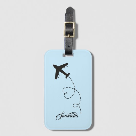 Aangepaste naam Vliegtuig Bestemming Reizen bruids Bagagelabel (Voorkant (verticaal))