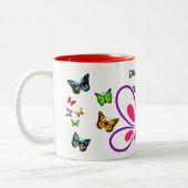 Aangepaste Naam Vlinder Mok met Kleuraccent (Links)