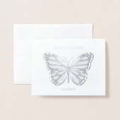 Aangepaste naam vlinder verjaardag cumpleanos zilv folie kaarten (Voorkant met envelop)