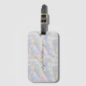 Aangepaste Naam Vloeistof Iridescent Gold Opal Gir Bagagelabel (Voorkant (verticaal))