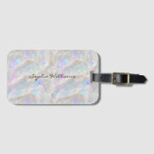 Aangepaste Naam Vloeistof Iridescent Gold Opal Gir Bagagelabel (Voorkant (horizontaal))
